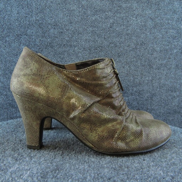 Aerosoles Jalapeno Women Ankle Boots Brown Fabric Zip Size 7.5 Medium - Picture 5 of 10